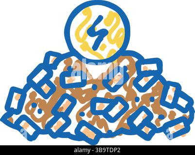 illustrazione dell'icona ambientale dell'energia da biomassa Illustrazione Vettoriale