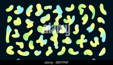 Vari blots gradiente, forme di blotch. Illustrazione Vettoriale