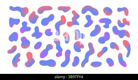 .Varie macchie e bolle di liquido astratto. Illustrazione Vettoriale