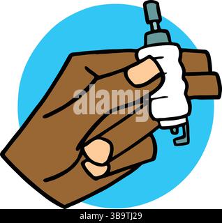 Un'illustrazione astratta del vettore mostra una candela meccanica in stile cartoni animati Illustrazione Vettoriale