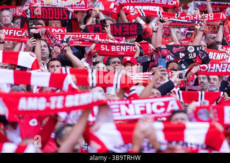 Lisbona, Lisbona, Portogallo. 10 maggio 2025. Tifosi Benfica prima dell'inizio della partita per la Liga Portugal Betclic tra Benfica e Sporting all'Estadio da Luz crediti: Alexandre de Sousa/ZUMA Press Wire/ZUMA Wire/Alamy Live News Foto Stock