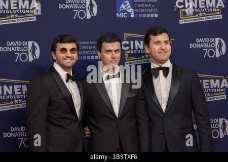 ITA: 70° David di Donatello - Red Carpet Roma, Italia - 7 maggio 2025: Gli ospiti partecipano al Red carpet durante il 70° David di Donatello presso Cinecitta Studios. Roma RM Italia Copyright: XGennaroxLeonardix Foto Stock