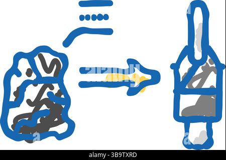 illustrazione dell'icona del tecnico meccanico dei materiali degli utensili Illustrazione Vettoriale