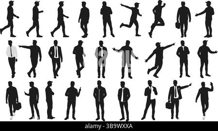 Silhouette per uomini d'affari: 24 pose professionali e casual Illustrazione Vettoriale