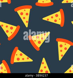 Pizza al formaggio con fette senza cuciture Illustrazione Vettoriale