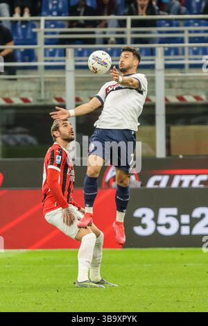 Riccardo Orsolini del Bologna FC durante la partita di serie A AC Millan - Campionato Italiano di Bologna 2024/2025 - Milano 9 maggio 2024 Foto Stock