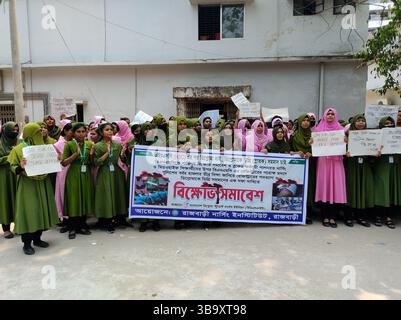 Diploma in infermieristica protesta studentesca per Diploma in Scienze infermieristiche e Midwifery corso essere reso equivalente a una laurea di primo livello – 28 aprile 2025, R Foto Stock