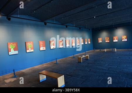 David Hockney, i Pad Paintings, venti fiori per il 2025 e alcuni quadri più grandi, Saltaire, West Yorkshire Foto Stock