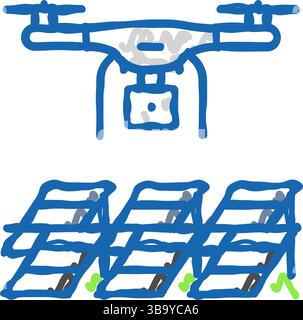 illustrazione dell'icona del drone del sondaggio ambientale Illustrazione Vettoriale