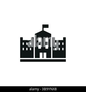 Edificio scolastico icona Illustrazione Vettoriale