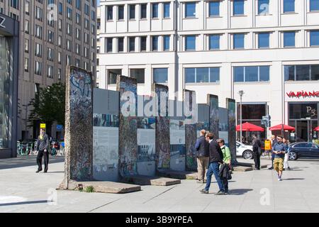 Resti del muro di Berlino a Potsdamer Platz, Berlino Foto Stock