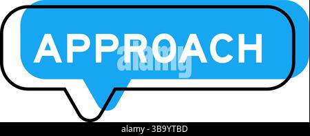 Banner vocale e tonalità blu con approccio alle parole su sfondo bianco Illustrazione Vettoriale