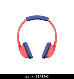 Semplice icona delle cuffie wireless. Illustrazione vettoriale isolata in stile cartone animato piatto. Illustrazione Vettoriale