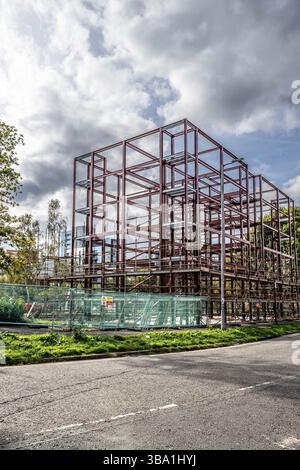 Cantiere con struttura in acciaio Foto Stock