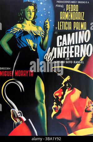 Immagine parziale del poster Ccaino del Infierno messicano d'epoca Foto Stock