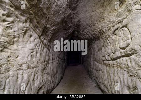 Ho scoperto alcuni vecchi tunnel della seconda guerra mondiale nell'alta Svevia da contadini e civili Foto Stock
