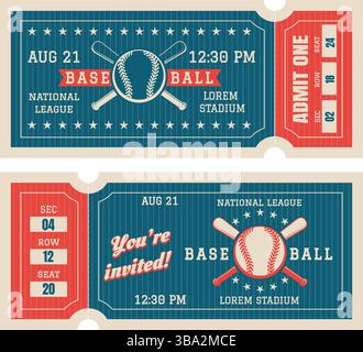 Biglietti per una partita di baseball Illustrazione Vettoriale