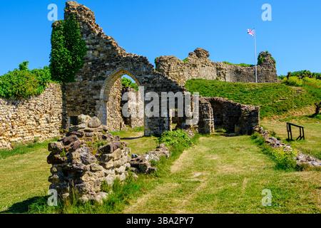 Rovine del castello di Hastings, Sussex orientale, Regno Unito Foto Stock