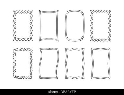 Collezione decorativa di cornici vettoriali, design esclusivi dei bordi e cornici per immagini ornate Illustrazione Vettoriale