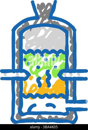 illustrazione del doodle icona della biomassa di gassificazione Illustrazione Vettoriale