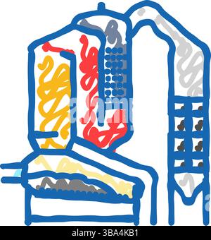 illustrazione dell'icona della biomassa di combustione Illustrazione Vettoriale
