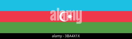 Bandiera dell'Azerbaigian. Illustrazione vettoriale digitale banner lungo bandiera dell'Azerbaigian. Illustrazione Vettoriale