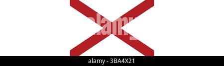 Bandiera dell'Alabama. Illustrazione vettoriale digitale con banner lungo Alabama. Illustrazione Vettoriale