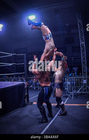 COLLEGNO, TORINO, ITALIA - 10 MAGGIO: American Wrestling - Purgatorio al PalaCollegno il 10 maggio 2025 Foto Stock