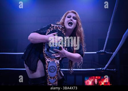 COLLEGNO, TORINO, ITALIA - 10 MAGGIO: American Wrestling - Purgatorio al PalaCollegno il 10 maggio 2025 Foto Stock