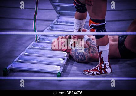 COLLEGNO, TORINO, ITALIA - 10 MAGGIO: American Wrestling - Purgatorio al PalaCollegno il 10 maggio 2025 Foto Stock