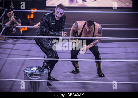 COLLEGNO, TORINO, ITALIA - 10 MAGGIO: American Wrestling - Purgatorio al PalaCollegno il 10 maggio 2025 Foto Stock