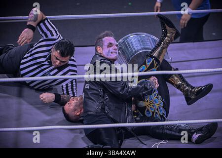 COLLEGNO, TORINO, ITALIA - 10 MAGGIO: American Wrestling - Purgatorio al PalaCollegno il 10 maggio 2025 Foto Stock