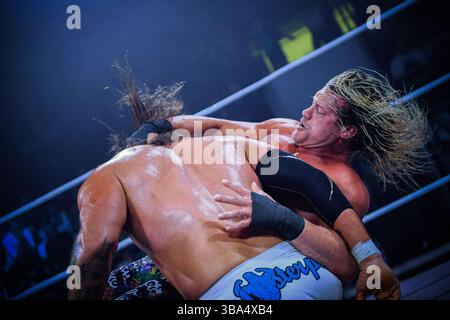 COLLEGNO, TORINO, ITALIA - 10 MAGGIO: American Wrestling - Purgatorio al PalaCollegno il 10 maggio 2025 Foto Stock