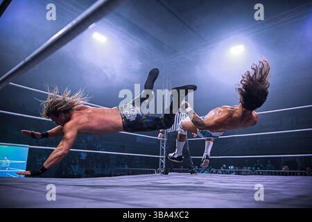 COLLEGNO, TORINO, ITALIA - 10 MAGGIO: American Wrestling - Purgatorio al PalaCollegno il 10 maggio 2025 Foto Stock
