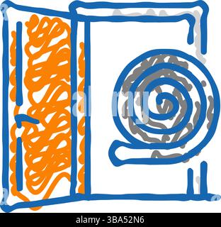 illustrazione scarabocchio con icona di risparmio energetico che elimina le intemperie Illustrazione Vettoriale