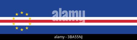 Bandiera di Capo Verde. Illustrazione vettoriale digitale per banner lungo bandiera Capo Verde. Illustrazione Vettoriale