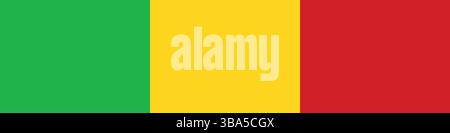 Bandiera del Mali. Illustrazione vettoriale digitale per striscioni lunghi Mali. Illustrazione Vettoriale