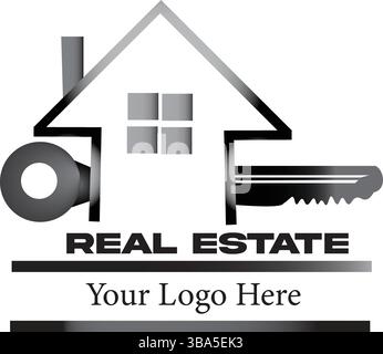 Progettazione di logo immobiliari, immobili e costruzioni – icone di architettura moderna, marchi immobiliari e immobiliari Illustrazione Vettoriale