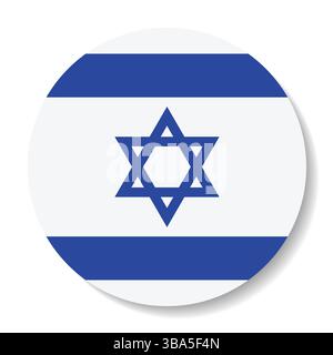 Bandiera di Israele. Icona del logo della bandiera del pulsante Israele disegno dell'illustrazione vettoriale del computer. Illustrazione Vettoriale