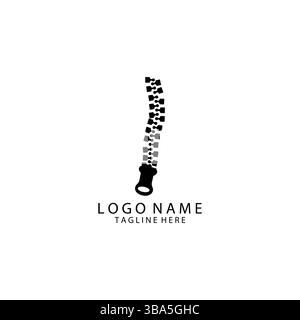 disegno del logo con chiusura lampo Illustrazione Vettoriale