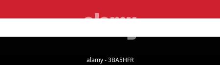 Bandiera dello Yemen. Illustrazione vettoriale digitale banner lungo bandiera Yemen. Illustrazione Vettoriale