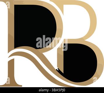 Logo "R" e "B" intrecciati: Elegante marchio monogramma Illustrazione Vettoriale