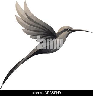 Moderno logo Hummingbird: Elegante design geometrico Illustrazione Vettoriale