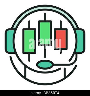 Simbolo o icona colorata del concetto di strumenti di automazione crittografica per il trading di criptovalute vettore bot Illustrazione Vettoriale