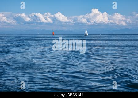 Segelboot auf dem Bodensee *** barca a vela sul Lago di Costanza Foto Stock