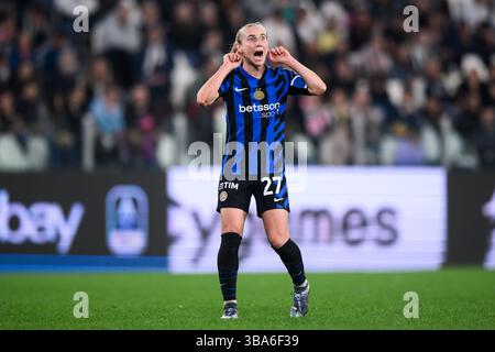 Torino, Italia. 10 maggio 2025. Inter' Henrietta Csiszar durante la partita di calcio femminile di serie A tra Juventus e Inter allo Stadio Allianz di Torino - sabato 10 maggio 2025. (Foto di Nicolo campo/LaPresse ) credito: LaPresse/Alamy Live News Foto Stock