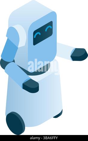 robot 3d e personaggio bot di intelligenza artificiale Illustrazione Vettoriale