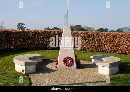 memoriale presso la lisnabreeny ex cimitero militare americano durante la seconda guerra mondiale lisnabreeny fuori belfast, irlanda del nord Foto Stock