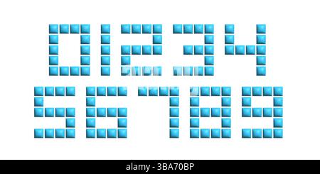 set di numeri geometrici 3d. Illustrazione Vettoriale