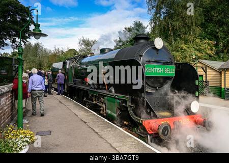 Il motore a vapore Repton nella stazione di Pickering durante il gala del vapore. Foto Stock